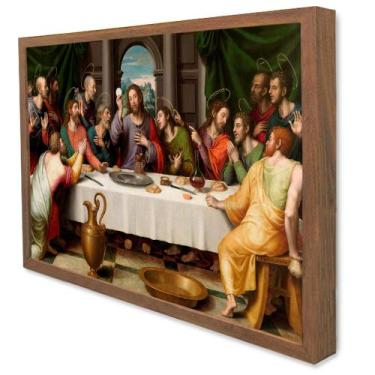 Imagem de Quadro Decorativo Santa Ceia em Moldura Caixa - TaColado, 40 x 60cm