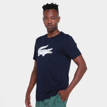 Imagem de Camiseta Lacoste Sport Masculina, Azul, Branco, GG