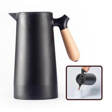 Imagem de Garrafa Térmica Café 1 Litro Nórdica Cabo Madeira Não Vaza C - Congrat