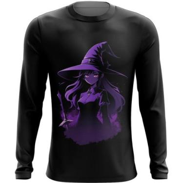 Imagem de Camiseta Manga Longa Bruxa Halloween Púrpura Festa 8 - Kasubeck Store®
