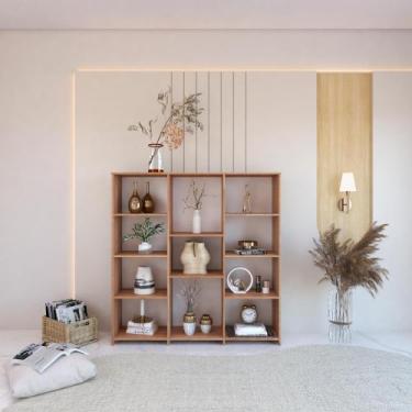 Imagem de Estante de Livros 136cmx137,5cm Baixa 11 Prateleiras London YesCasa