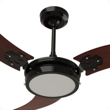 Imagem de Ventilador de Teto 2002 Led Frio 18w Preto com 3 Pás Tabaco - Infinity