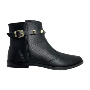 Imagem de Bota Feminina Moleca Cano Curto Napa Estônia Confortável Casual, Preto