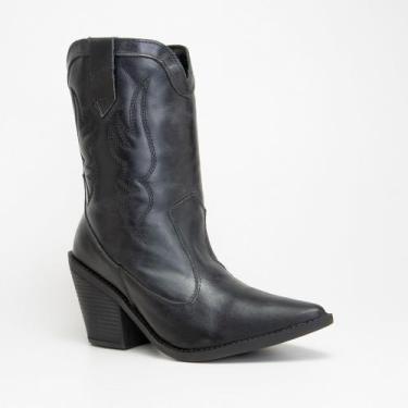 Imagem de Bota Feminina Texana Country Bota Cano Médio Couro Legítimo - Yesme, P