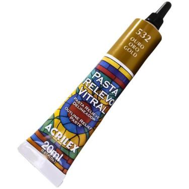 Imagem de Pasta Relevo Vitral 20ml Acrilex p/ Vidro Ceramica - Cor, 532-OURO