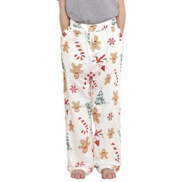 Imagem de Calça de Pijama Infantil PATPAT Branca com Estampa de Biscoito de Geng