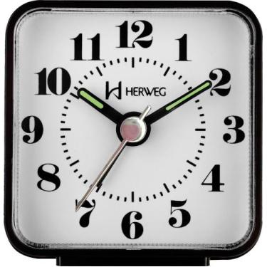 Imagem de Relogio despertador herweg 2504-034 preto cor:preto, PRETO