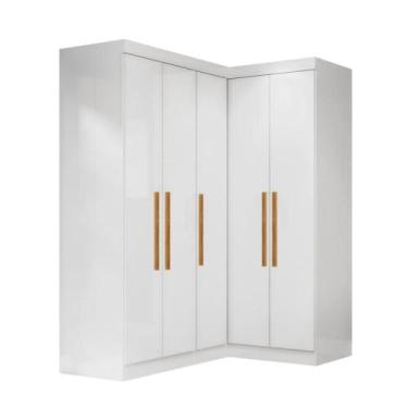 Imagem de Quarto Modulado de Canto Madrid com 5 Portas Maxel, Branco