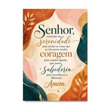 Imagem de Placa Decorativa Oração da Serenidade Abstrato Moderno 15x21cm - Quadr