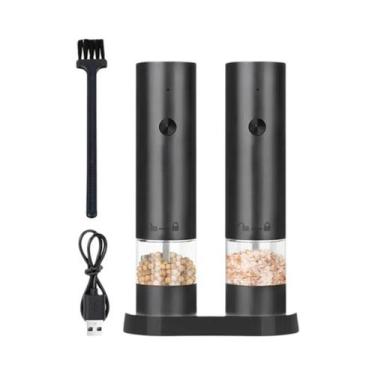 Imagem de Moedor Elétrico De Sal E Pimenta Recarregável Por USB, Ajustável Em Gr