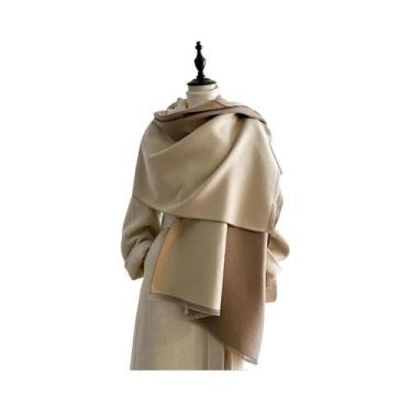 Imagem de Cachecol Feminino Longo De Lã Para Inverno, Quente, Tipo Cashmere, Cor