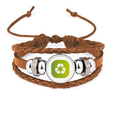 Imagem de un brand Pulseira de couro com ícone verde Salvage Circulation