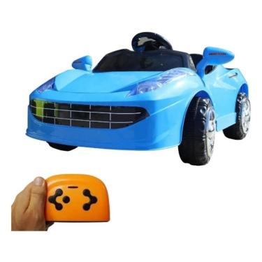 Imagem de Mini Carro Esportivo Elétrico Infantil com Controle Remoto Azul