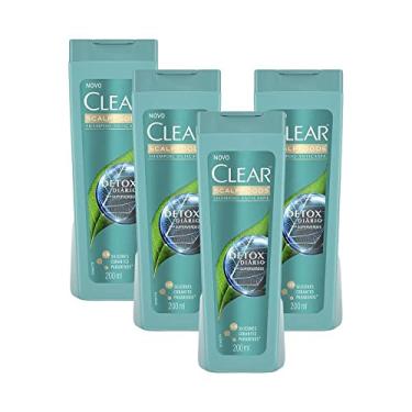 Imagem de Kit 4 Shampoos Anticaspa Clear Detox Diário 200ml