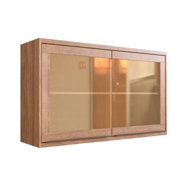 Imagem de Armário Aéreo Ten com Vidro 2 Portas Freijó 120 cm