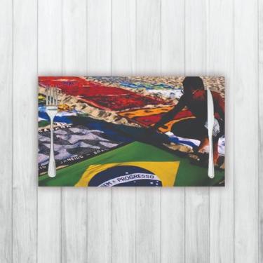 Imagem de Jogo Americano 4 Un Retangular Neoprene Brasil E Praia - Criative Gift