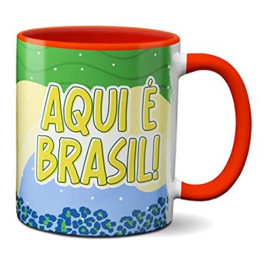 Imagem de Caneca Aqui É Brasil Rivais Sim Inimigos Também Copa 2022 (Vermelha)