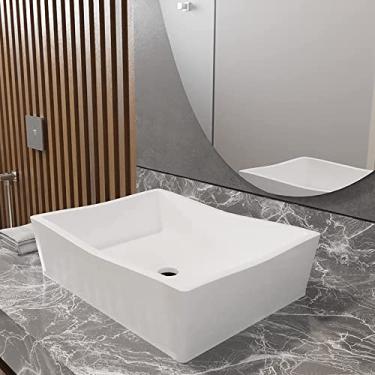 Imagem de Cuba Pia para Banheiro Retangular Atena Cor: Branco