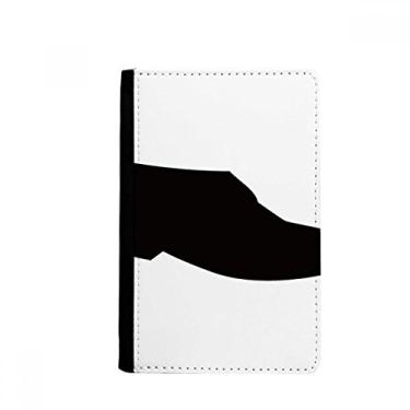 Imagem de Carteira masculina de couro preto com contornos para passaporte Notecase Burse capa carteira porta-cartões