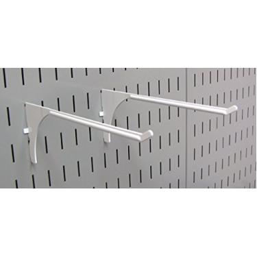 Imagem de Wall Control Gancho de placa de metal branco de 2 peças, alcance estendido, 23 cm, 9 x 1,3 x 23 cm, capacidade de 136 kg, resistente à ferrugem, para placa de ferramentas e painéis de pegboard