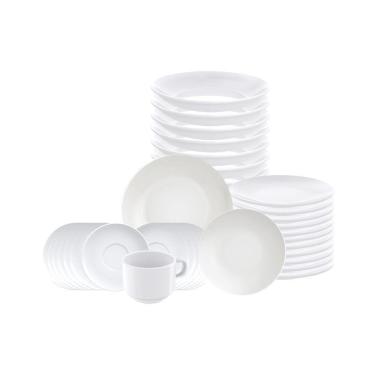 Imagem de Jogo de Pratos e Xícaras 36 Peças Leonora em Porcelana Branco - Tramontina