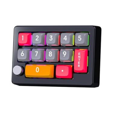 Imagem de menolana Usb mini 12 teclas teclado de jogos laboratórios de mídia de jogos 12 teclas com fio macro teclado mecânico teclado de jogos, preto