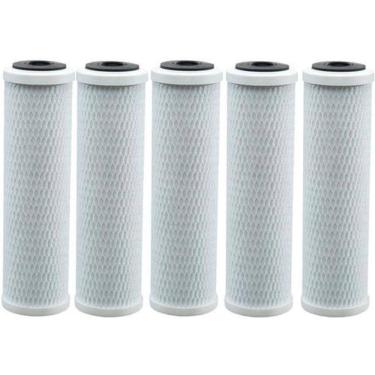 Imagem de Kit 5 Refil Filtro 9.3/4 Carbon Block Carvão Ativado Carcaça