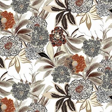 Imagem de Papel de parede vintage floral descascar e colar margarida branca/marrom/laranja papel de contato removível papel de parede impermeável floral decorativo vinil papel de parede autoadesivo para banheiro quarto 45 cm x 599 cm