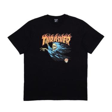 Imagem de Camiseta Thrasher x Santa Cruz O'Brien Reaper - Preto-Unissex