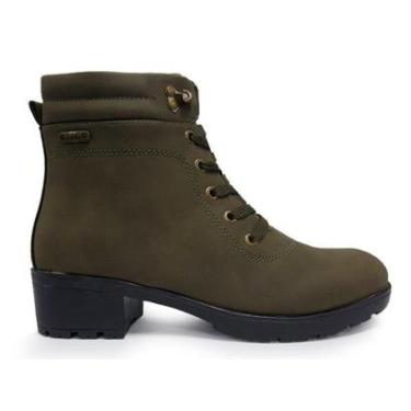 Imagem de Bota Coturno Mooncity Salto Bloco Baixo Verde 72046 33/40-Feminino