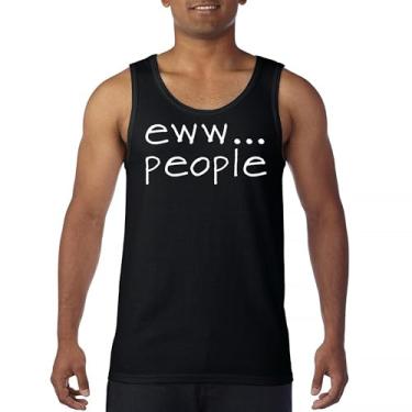 Imagem de Camiseta regata Eww... People Funny Anti-Social Humor Humans Suck Introvert Anti Social Club Sarcastic Geek Men's Top, Preto, G