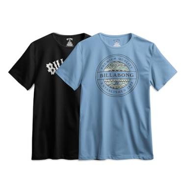 Imagem de Billabong Camisetas masculinas grandes e altas – Pacote com 2 camisetas masculinas grandes e altas, Preto/azul celeste, 2X Tall