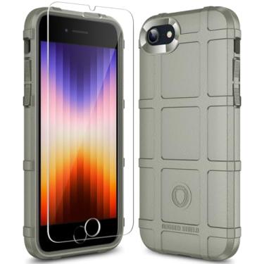 Imagem de LABILUS Capa para iPhone SE3, capa para iPhone SE2, capa para iPhone 8, capa para iPhone 7, (série Rugged Shield) Capa protetora tática de armadura sólida de TPU para iPhone SE3/SE2/8/7 - argila clara