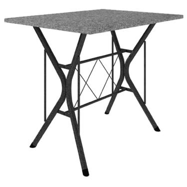 Imagem de Mesa de Jantar Bruna 100x60 cm Preta com Granito Ocre Itabira- Artefamol