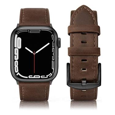 Imagem de SWEES Pulseira de couro compatível com Apple Watch séries 7, 6, 5, 4, 3, 2, 1 e SE, esportivo e feminino, chocolate de 42 mm, 44 mm e 45 mm