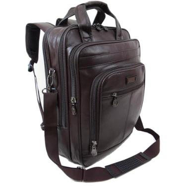 Imagem de Bolsa Mochila Pasta Transversal Notebook Executiva Social Estudante Resistente Masculina Feminina (Marrom)