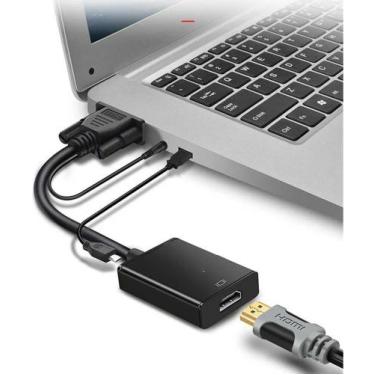 Imagem de Cabo Mini Convesor Vga Para Hdmi Com Áudio E Vídeo Full Hd - Amana Sto