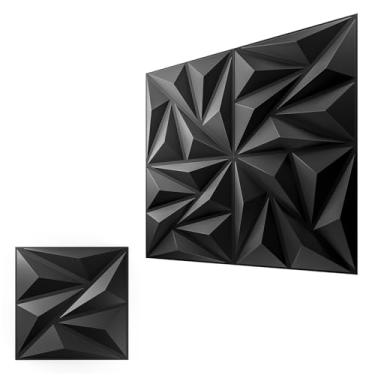 Imagem de Painéis de parede 3D para decoração de parede interior, 32 painéis de parede de PVC, painéis de parede decorativos de 29 x 29 cm para salas de jogos, fundo de paredes de TV, salas de estar, painéis