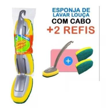 Imagem de Esponja Bucha Multiuso   Cabo 2 dois Refil Lava Louça multi uso - alkl