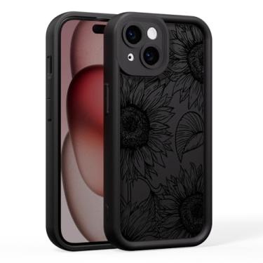 Imagem de GANGANPRO Capa compatível com Xiaomi Redmi 13C 4G, estampa de arte pintada de girassol, capa protetora para lente de câmera completa à prova de choque TPU 6,7 polegadas - preta