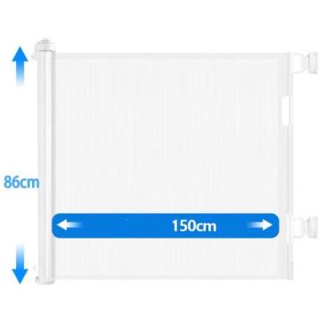 Imagem de Portão Tela Segurança Bebês Pets Cercadinho Grade Retrátil - Koti, 1.5