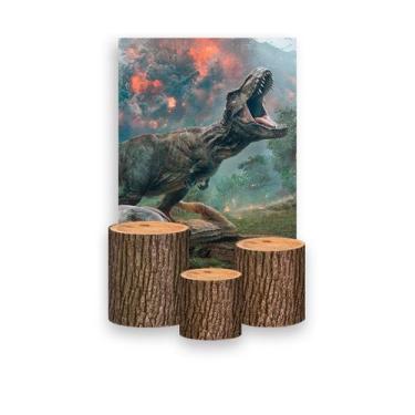 Imagem de Painel De Festa Vertical 1,50 x 2,20 + Trio De Capas Cilindro - Dinoss