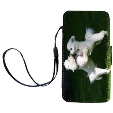 Imagem de Rikki Knight Bichon Frize Dogs Capa carteira flip com aba magnética para Apple iPhone 4 e 4s