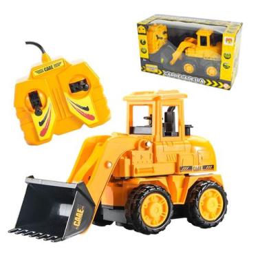 Imagem de Carrinho Controle Com Fio Trator Carregadeira Move Pá Anda - Dm Toys