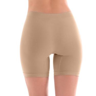 Imagem de Bermuda Segunda Pele Microfibra Sem Costura Zee Rucci, Bege, M