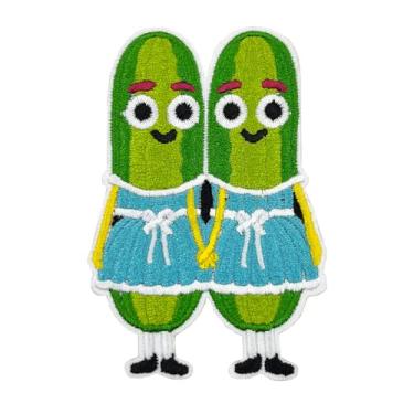 Imagem de Engraçado Holloween Horror Pickle Twins Bordado Ferro no Patch Inspirado no Brilhante, Presentes de Pickle, Presentes de Filmes de Terror