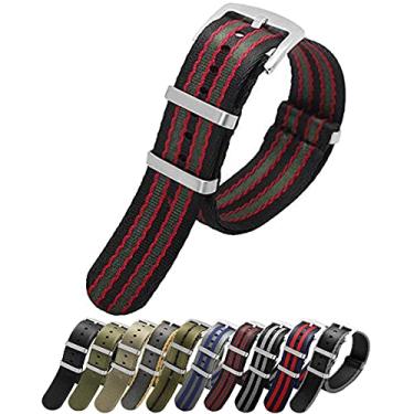 Imagem de Strapseeker Pulseira de relógio de cinto de segurança de nylon superior, pulseira de relógio de nylon balístico de alta qualidade para homens e mulheres - fivela de aço inoxidável resistente -