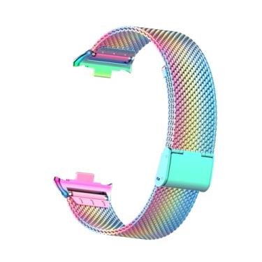 Imagem de HOPMC Pulseira de metal para Xiaomi Mi Band 8 Pro, moldura protetora e pulseira de malha de aço de 18 mm para mulheres e homens, 230 mm