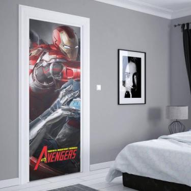 Imagem de Adesivo de Porta Homem de Ferro 06 - Império da Impressão, M - 80cm X 