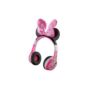 Imagem de eKids Minnie Mouse Kids Bluetooth Headphones, Wireless with Microphone Includes Aux Cord, Volume Reduced Foldable Headphones for School, Home, or Travel, Pink